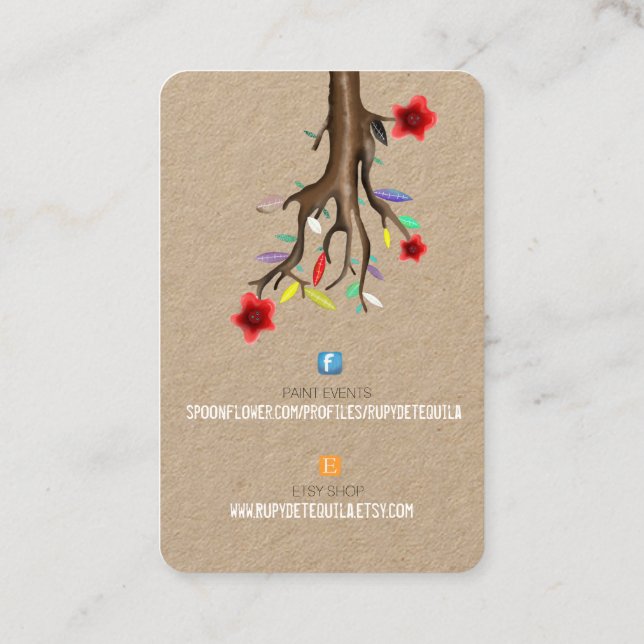 CARTE DE VISITE LOGO TREE FACEBOOK ET ETSY ARTISAN (Dos)