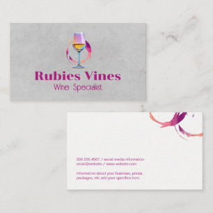 Carte De Visite Logo Verre Vin   Marques de déversement