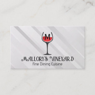 Carte De Visite Logo Verre Vin   Monogramme