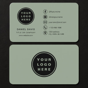 Carte De Visite Logo Vert Sauge