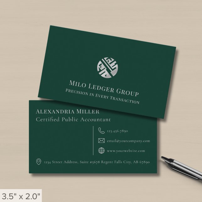 Carte De Visite Logo vert simple et moderne (Créateur téléchargé)