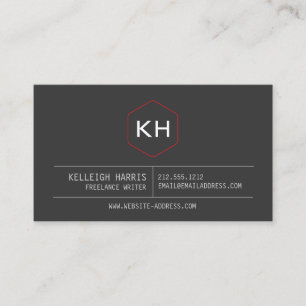 Carte De Visite Logo vintage simple de monogramme en