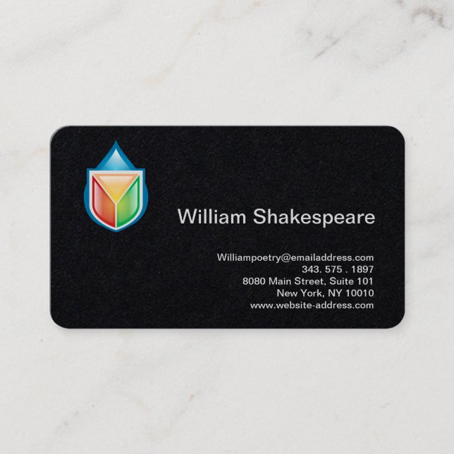 Carte De Visite Logo Water Drop Prism Shield (Devant)