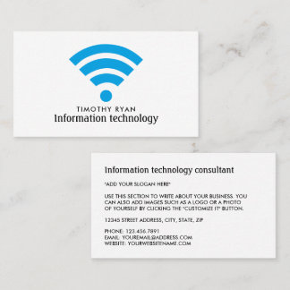 Carte De Visite Logo Wi-Fi bleu, Technologie de l'information, Ord