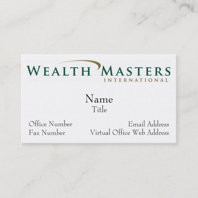 Carte De Visite Logo WMI, Nom, Titre, Adresse e-mail, Virtuel O... (Devant)