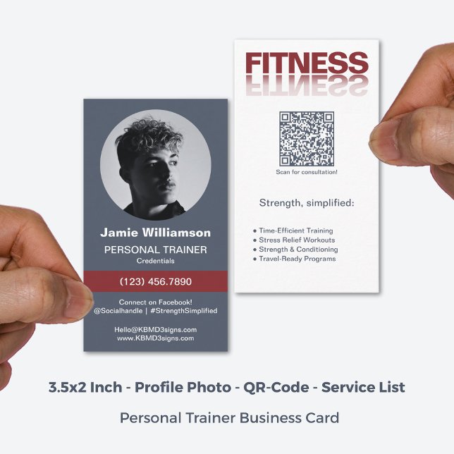Carte De Visite Logo Word Fitness Grey Red Personal Trainer (3.5x2 Inch, Fitness Word Logo Grey Red Personal Trainer Business Card)