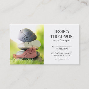 Carte De Visite Logo Yoga   Pierres Empilées   Flexibilité