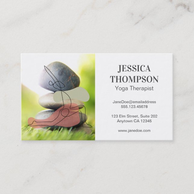 Carte De Visite Logo Yoga | Pierres Empilées | Flexibilité (Devant)