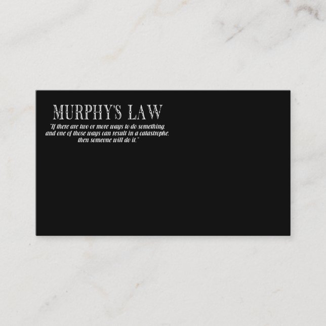 Carte De Visite Loi de Murphy (Devant)