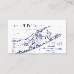 Carte De Visite Long Island The Hamptons Map VC