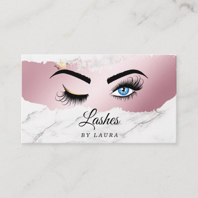 Carte De Visite Long Lash Extension maquillage Artiste Wink Eye (Devant)