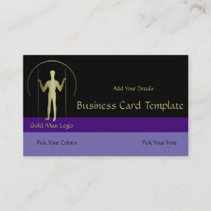 Carte De Visite Long Man - Logo Simple Homme en Or