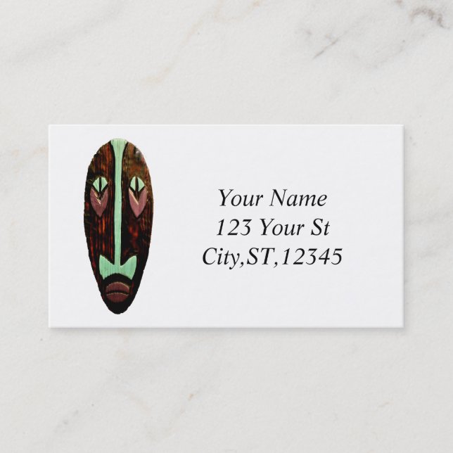 Carte De Visite Long Tonnerre de Masque Tiki (Devant)