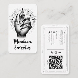Carte De Visite Longue Black Nails & Crystal Energy Social Media Q