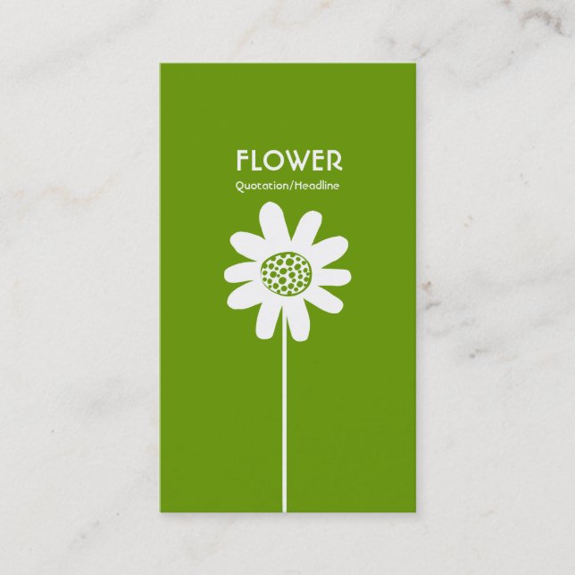 Carte De Visite Longue fleur VI de tige - vert d'avocat (Devant)