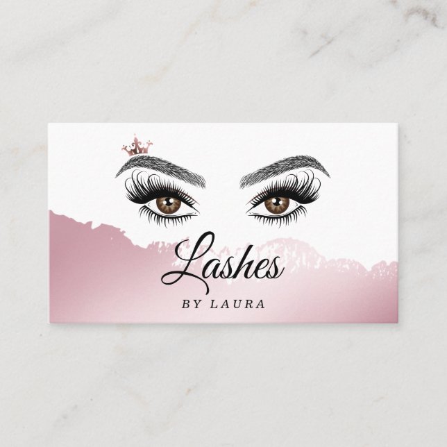 Carte De Visite Longues Belles Lashes Yeux et Brows Main dessinée (Devant)