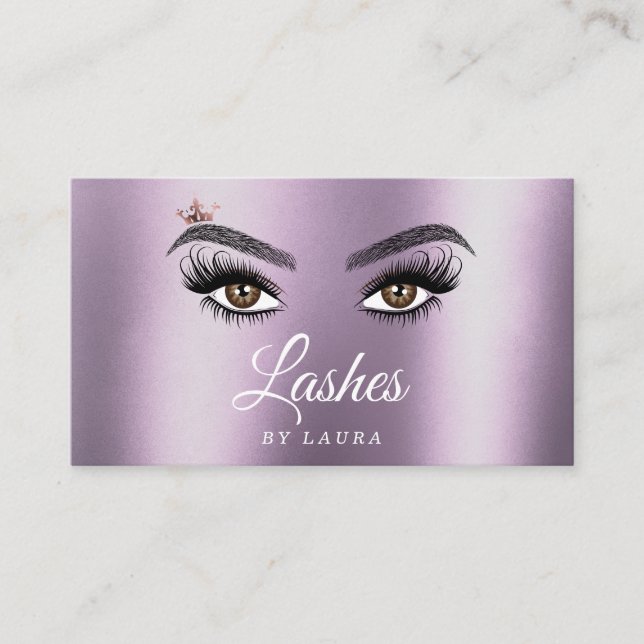 Carte De Visite Longues Belles Lashes Yeux et Brows Main dessinée (Devant)