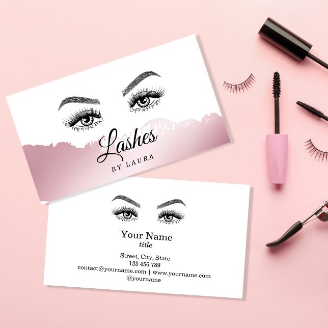 Carte De Visite Longues Belles Lashes Yeux et Brows Main dessinée (Créateur téléchargé)