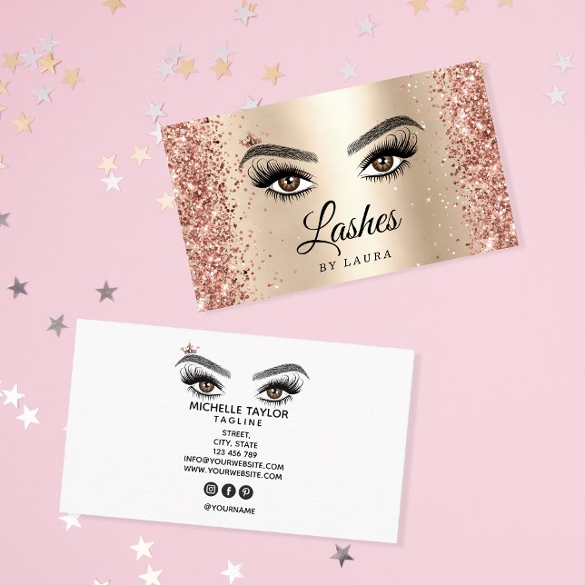 Carte De Visite Longues Belles Lashes Yeux et Brows Main dessinée (Créateur téléchargé)