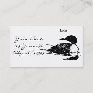 Carte De Visite Loon Swimming Bird Art Thunder_Cove