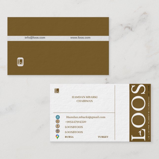 CARTE DE VISITE LOOS (Devant / Derrière)