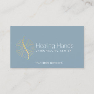 Carte De Visite L'or abstrait de chiropractie entoure le logo sur
