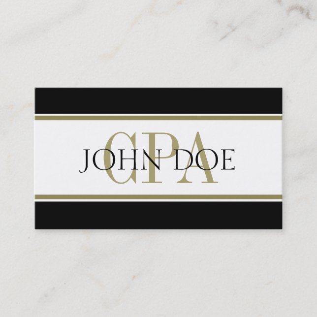 Carte De Visite L'or de comptable d'impôts barre CPA (Devant)