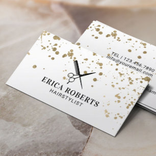 Carte De Visite L'or moderne de coiffeur éclabousse le coiffeur