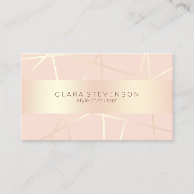 Carte De Visite L'or rose et rougissent consultant en matière (Devant)