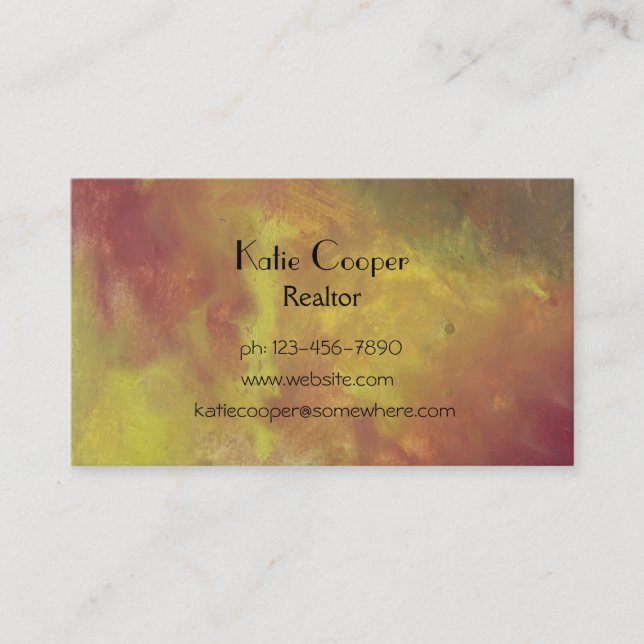 Carte De Visite L'or rouge et la peinture à l'huile Abstraite vert (Devant)