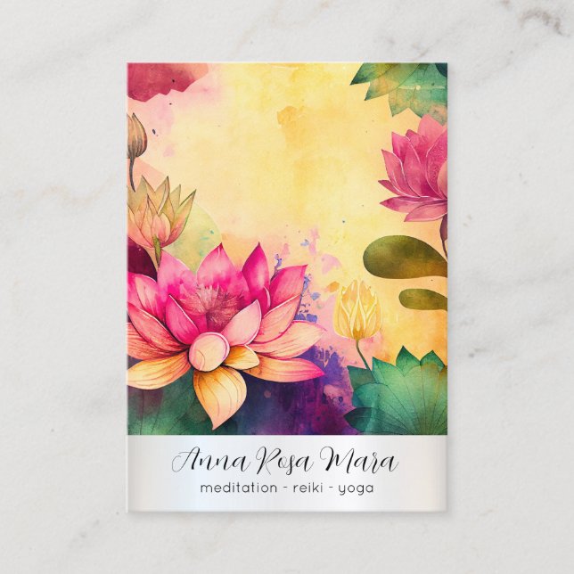 Carte De Visite *~* Lotus 6 Art   PHOTO Nature Flowers QR AP67 (Devant)