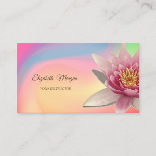 Carte De Visite Lotus Aquarelle, Yoga Coloré