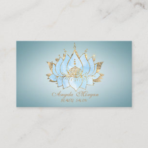 Carte De Visite Lotus bleu or professionnel
