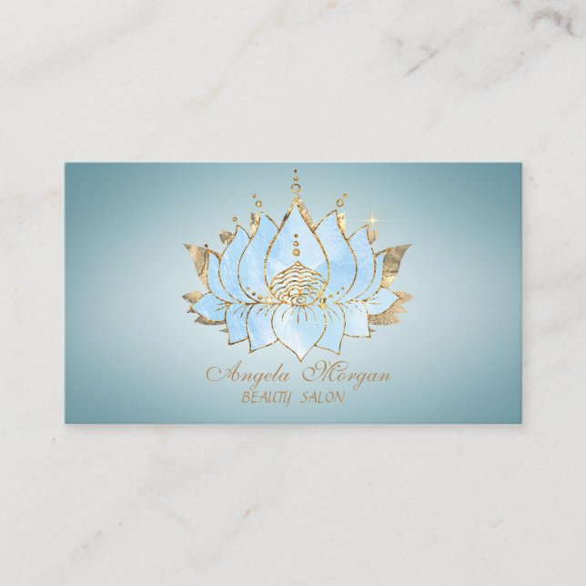 Carte De Visite Lotus bleu or professionnel (Devant)