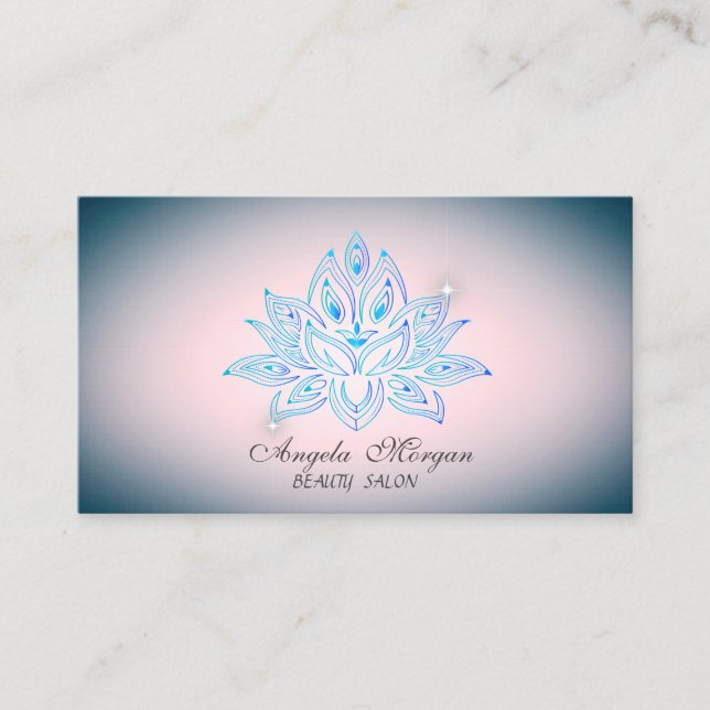 Carte De Visite Lotus Bleu Professionnel Fleur (Devant)