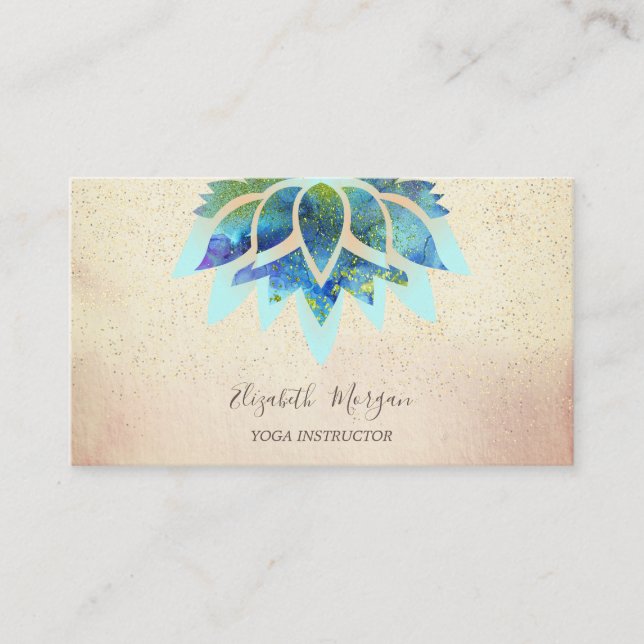 Carte De Visite Lotus Bleu Professionnel, Yoga Confetti (Devant)