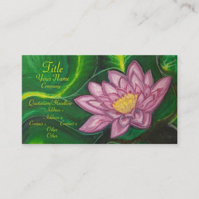Carte De Visite Lotus Blossom (Lily Pad) (Devant)