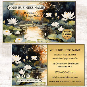 Carte De Visite Lotus de méditation de yoga aquarelle artistique