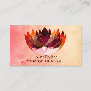 Carte De Visite Lotus Eau Couleur Yoga Professeur Santé holistique