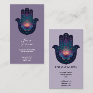 Carte De Visite Lotus Éveil Dessin de la Main Hamsa
