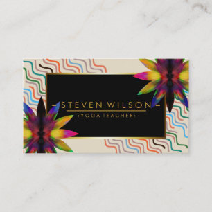 Carte De Visite Lotus Fleur Arc-en-ciel Décoratif Yoga Holistique