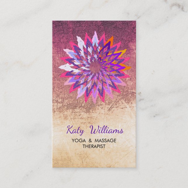 Carte De Visite Lotus Fleur Purple Yoga Méditation Holistique (Devant)