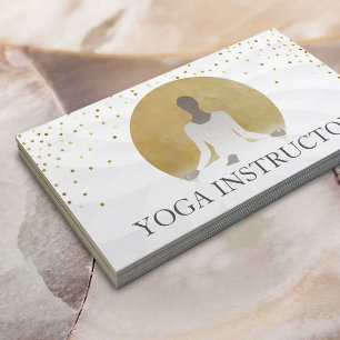 Carte De Visite Lotus Floral Gold Circle guérison Yoga thérapie