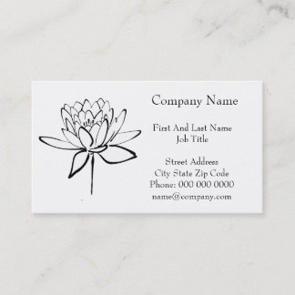 Carte De Visite Lotus Flower Black and White Ink Dessin Art