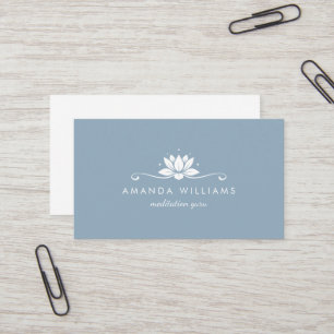 Carte De Visite Lotus Flower Blue Floral minimaliste professionnel