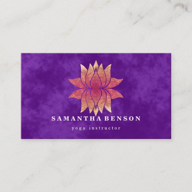 Carte De Visite Lotus Flower Logo Yoga Business Card (Devant)