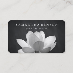 Carte De Visite Lotus Flower Logo Yoga en noir et blanc