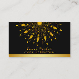 Carte De Visite Lotus Flower Mandala Golden Yoga Vintage Holistiqu