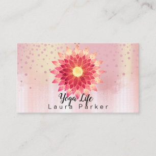Carte De Visite Lotus Flower Yoga Life Coach Rose Gold Business