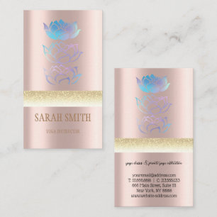 Carte De Visite Lotus holographique doré moderne